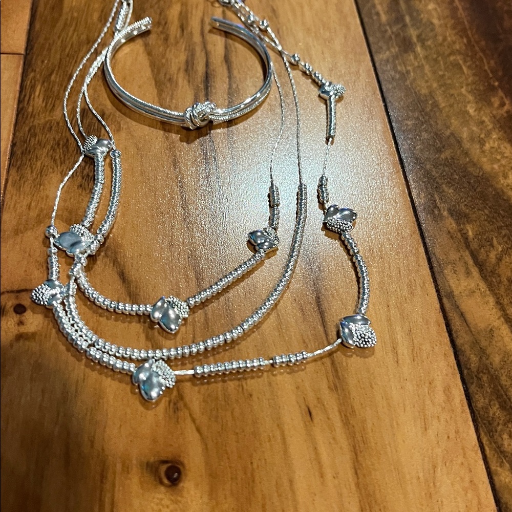 Silver Heart Jewelry Set